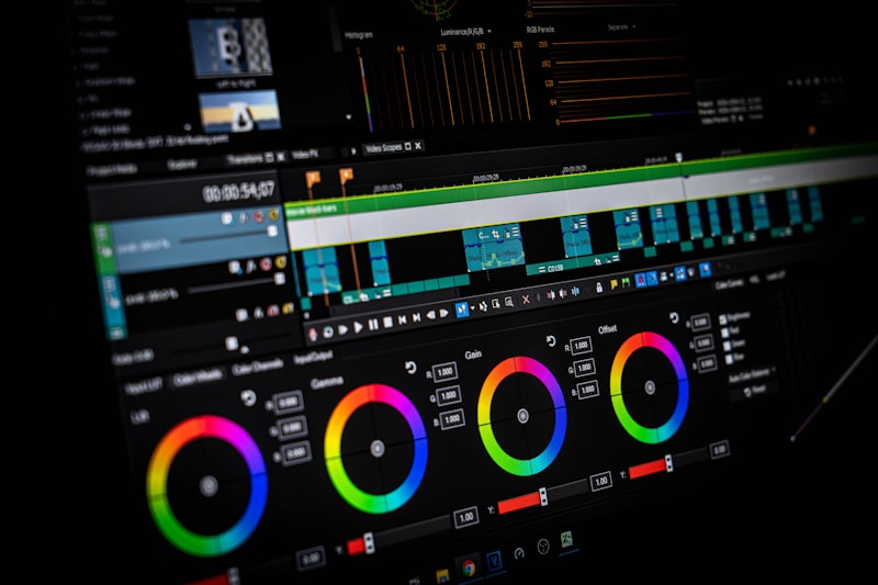 Professional video color grading and post-production workflow